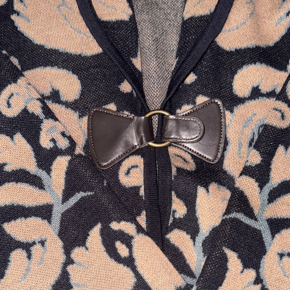 Soft Surroundings Black and Tan Floral Cardigan - Picture 5 of 6